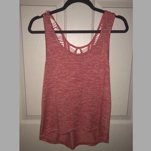 pink laced back tank